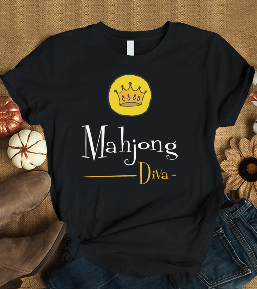 Mahjong Diva Crown Fun Game Play Mahjongg T-Shirt