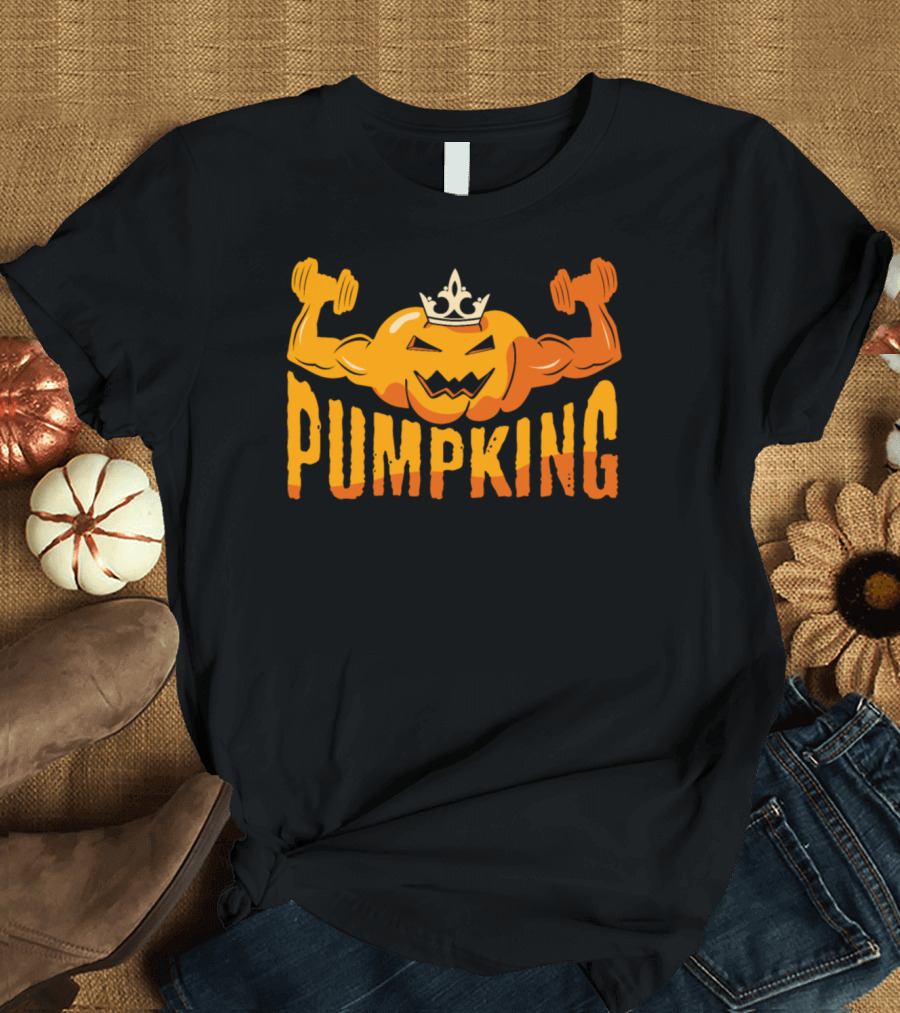 Pumpking Crowned Muscle Fitness Sports Training T-Shirt