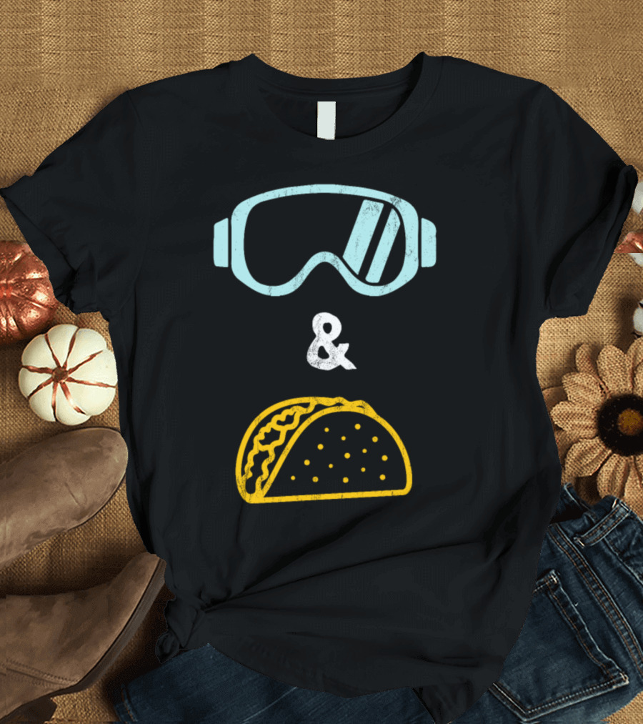 Skiing Goggles and Tacos Funny Sports Ski Taco Love T-Shirt