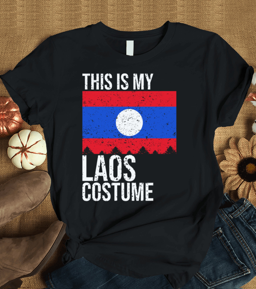 This Is My Laos Costume Flag Background T-Shirt