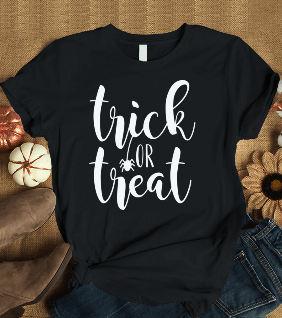 Trick or Treat Spooky Spider Halloween T-Shirt