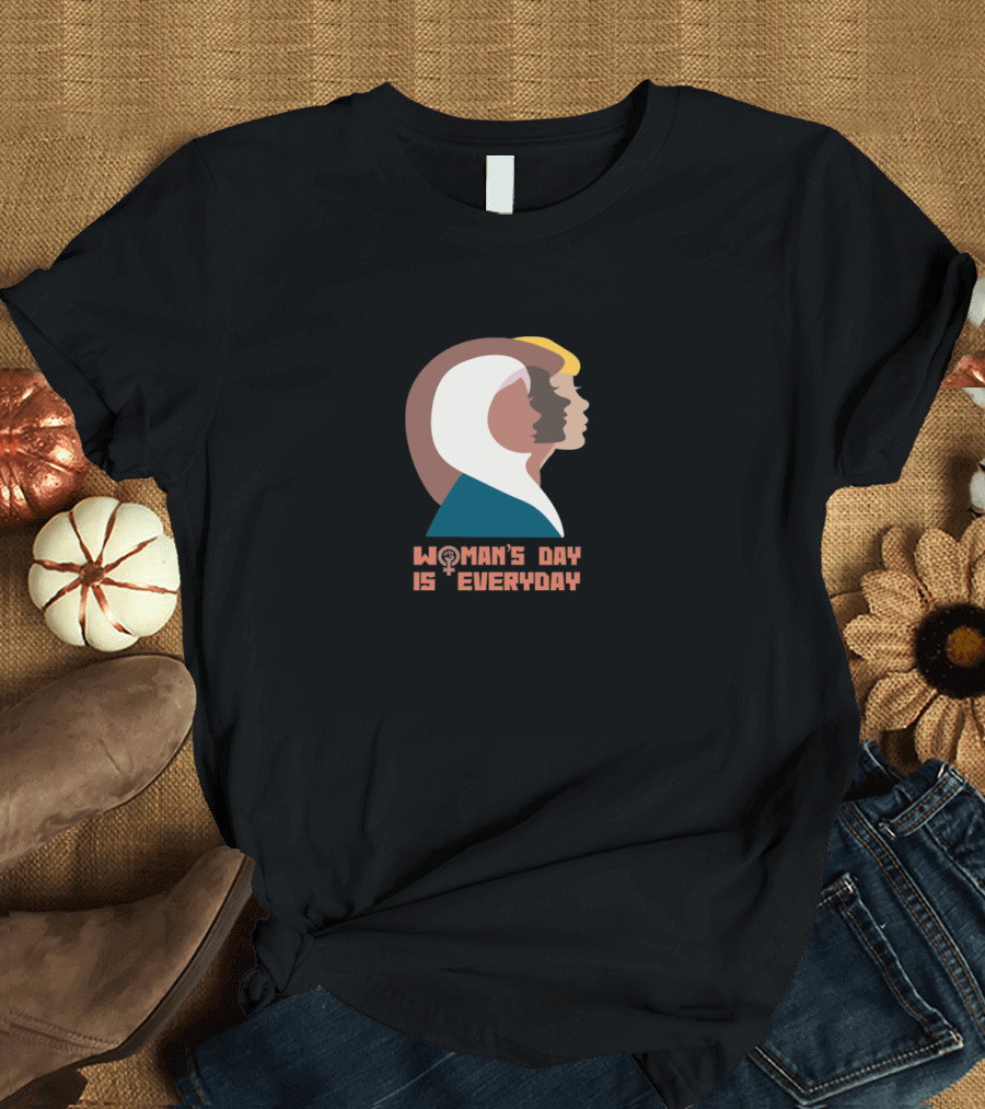 WOMAN'S DAY IS EVERYDAY Feminist Symbol Trio T-Shirt