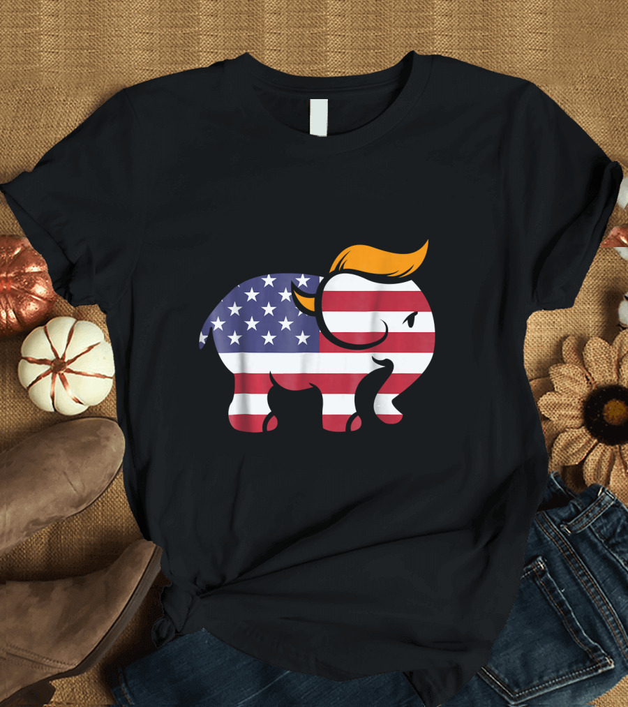 Donald Trump American Flag Republican Elephant T-Shirt