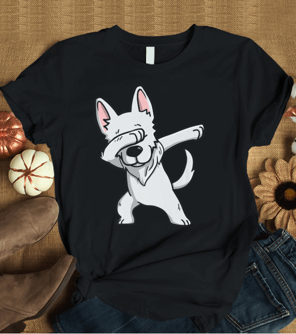 T-Shirt: Dabbing White German Shepherd Dab Dance Pose T-Shirt Dabbing White German Shepherd Dab Dance Pose T-Shirt
