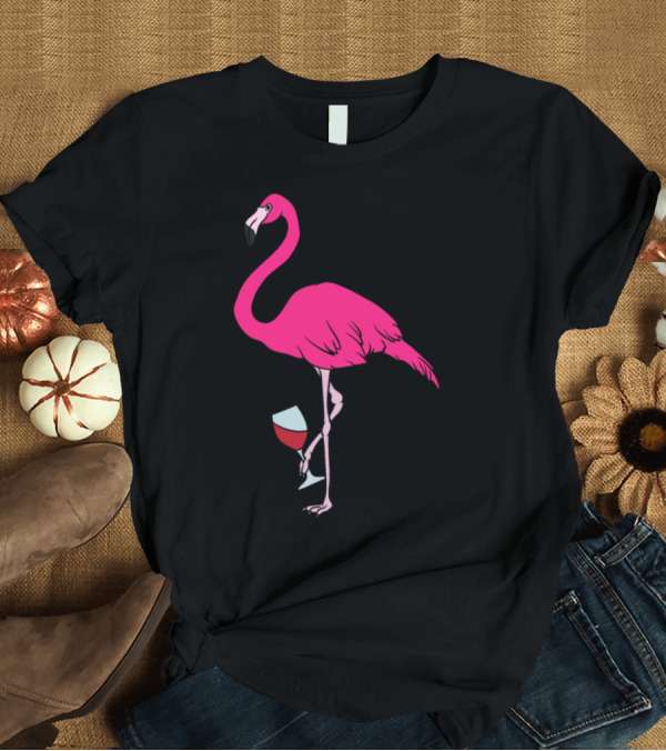 T-Shirt: Flamingo Pink Wine Party T-Shirt Flamingo Pink Wine Party T-Shirt