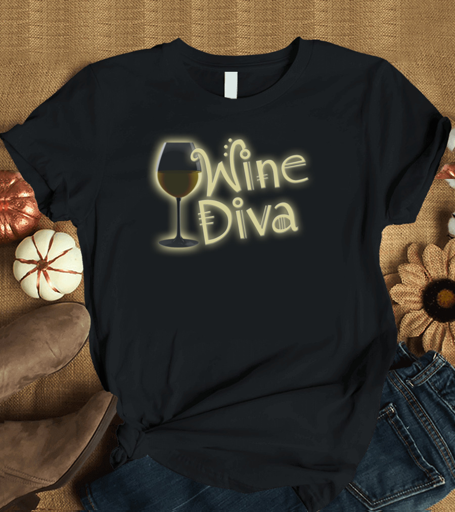 Wine Diva Glowing Glass T-Shirt