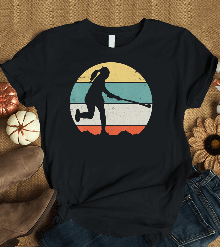 Field Hockey Vintage Silhouette Stripe T-Shirt