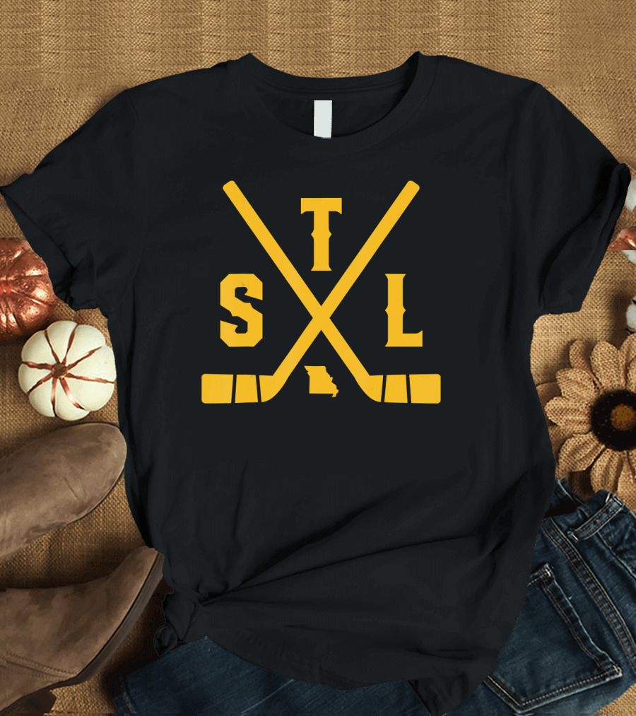 Vintage St. Louis Ice Hockey Sticks State STL Missouri T-Shirt