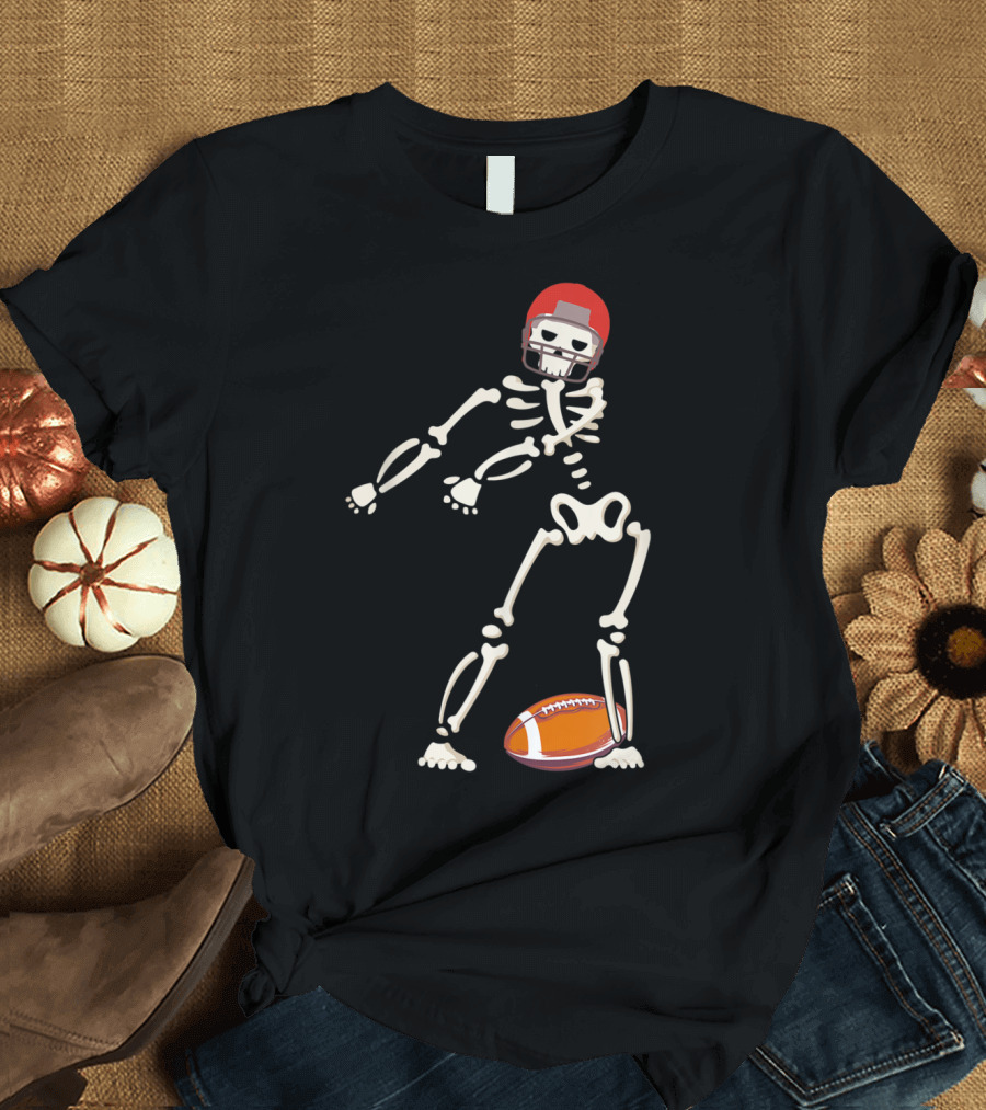 Floss Dance Skeleton American Football Helmet T-Shirt