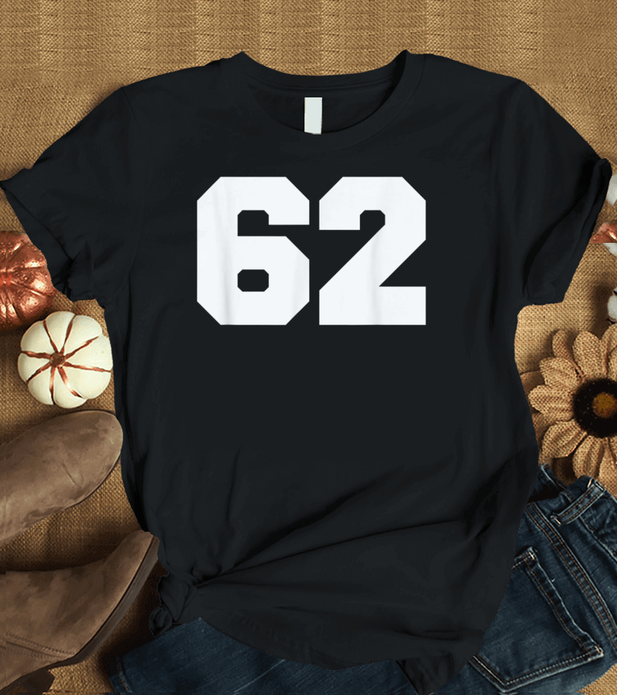 Number 62 Player Jersey Sports T-Shirt