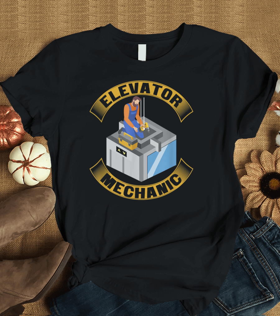 Elevator Mechanic Service Maintenance Repairman Toolbox Worker T-Shirt