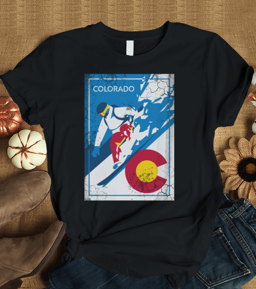 Colorado Snowboarder Skiing Logo Snowboarding T-Shirt