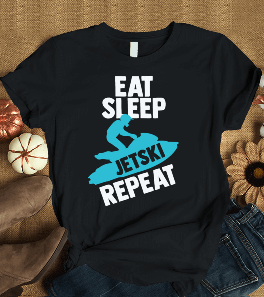 Eat Sleep Jetski Repeat Summer Athletic Beach T-Shirt