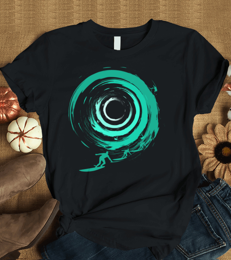 Surfing Tornado Vortex Riders Green T-Shirt