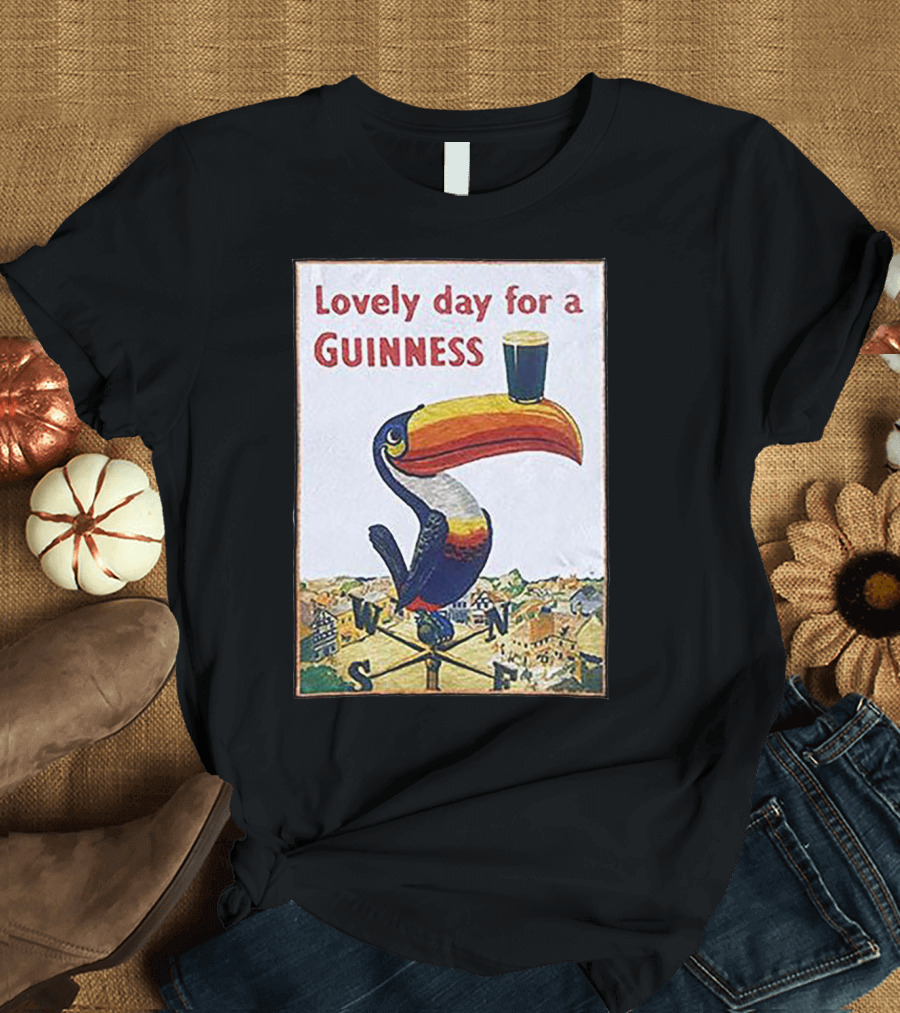 Lovely Day for a Guinness Toucan Balancing Pint on Weathervane T-Shirt