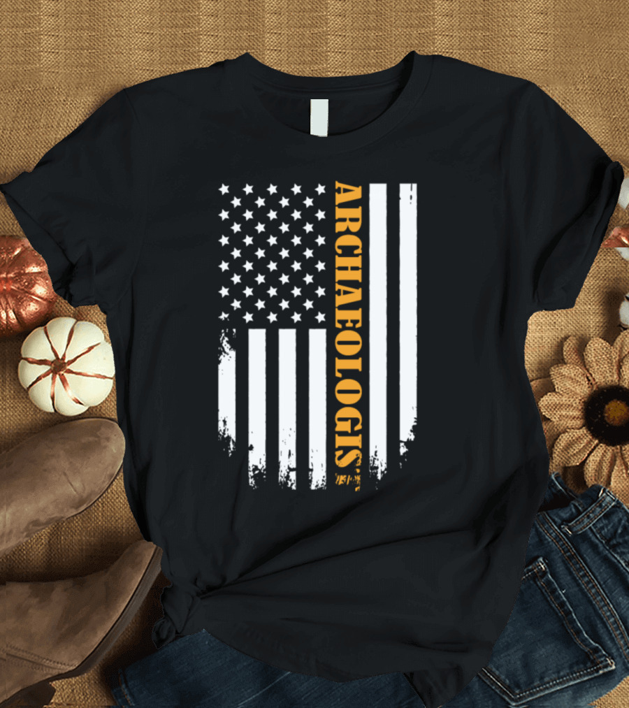 American Flag Archeologist USA Patriot Pride T-Shirt
