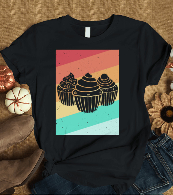T-Shirt: Cupcake Muffin Cake Bakers Retro T-Shirt Cupcake Muffin Cake Bakers Retro T-Shirt