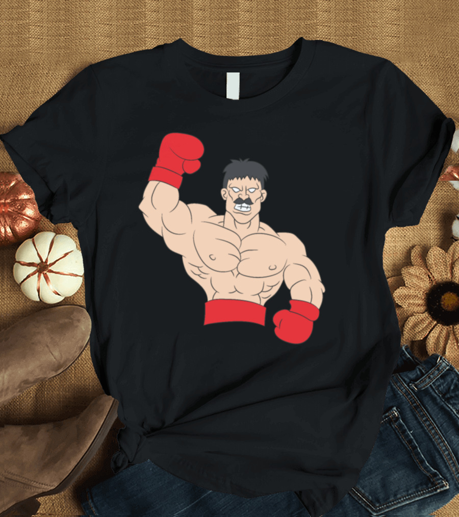 Boxer With Red Gloves Flexing Muscles T-Shirt