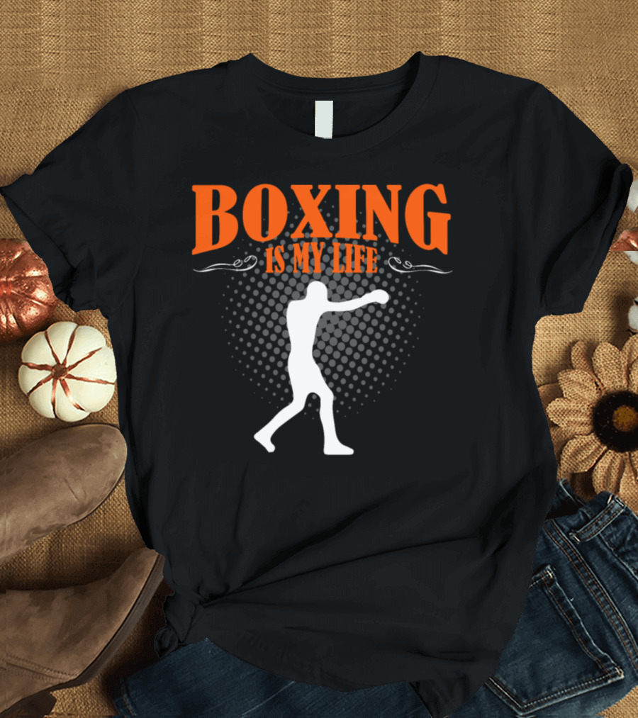 Boxing Is My Life Silhouette Punching Pose T-Shirt
