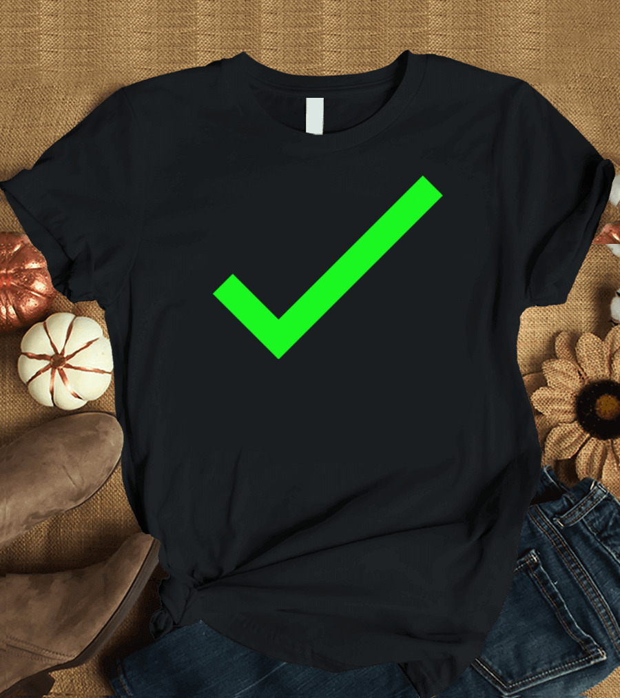Checked Box Icon Green Tick T-Shirt