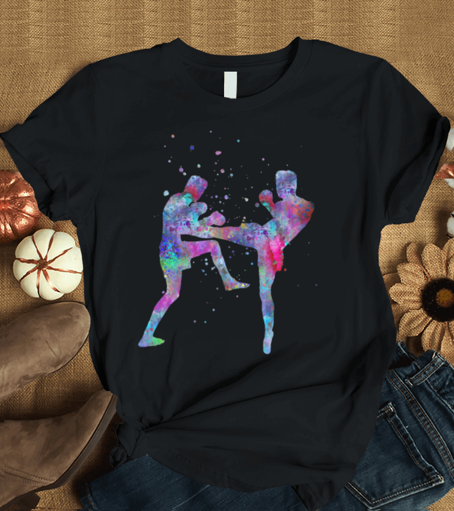 Man Muay Thai Boxing Colorful T-Shirt