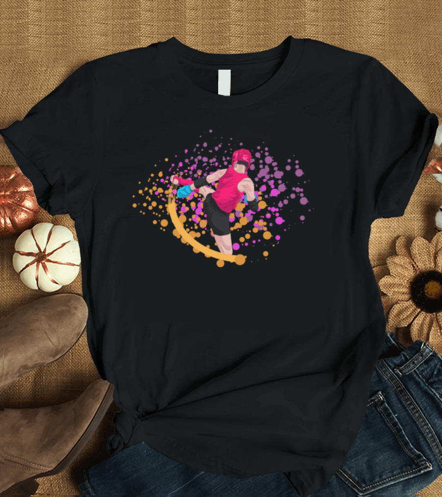 Trending Colorful Kick Box Art Design Fun T-Shirt