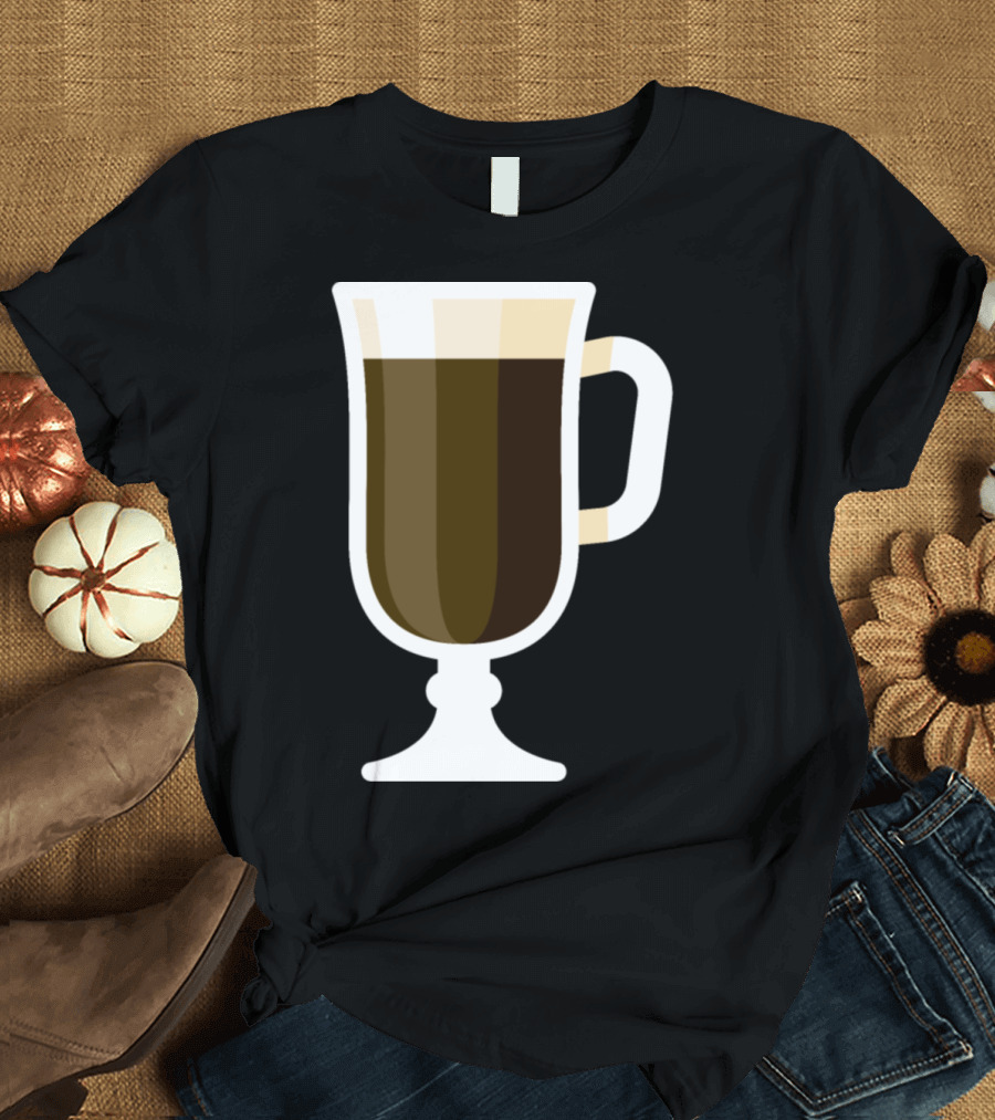 Irish Coffee Mug Icon Glass Mug Coffee Drink Emoji T-Shirt