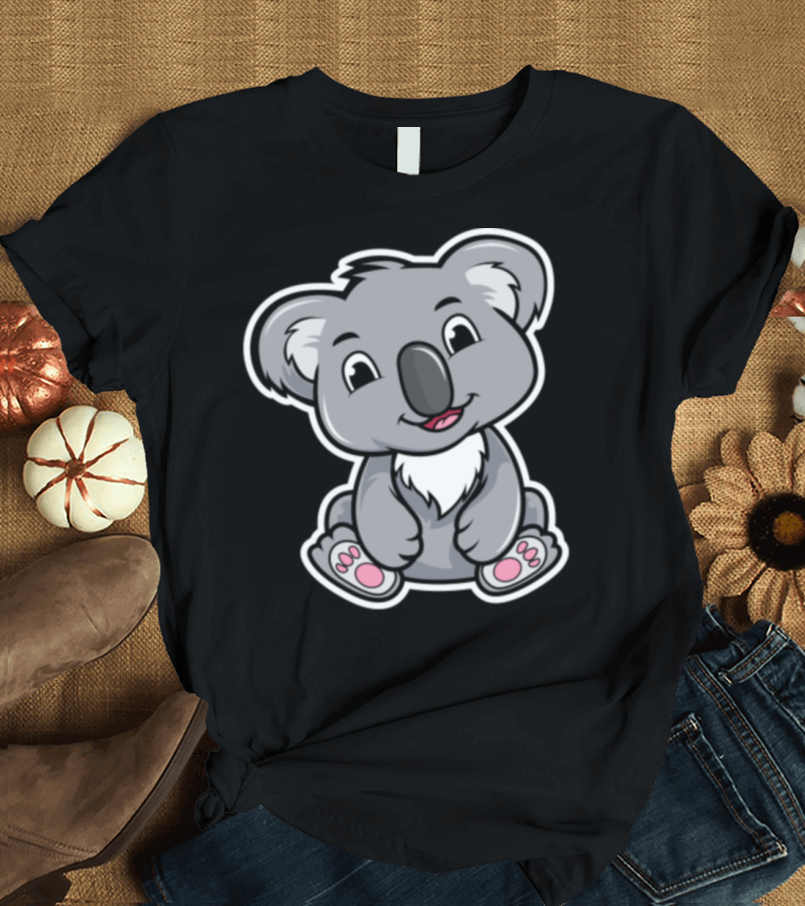 Cartoon Koala with Cute Smiling Face and Paws T-Shirt