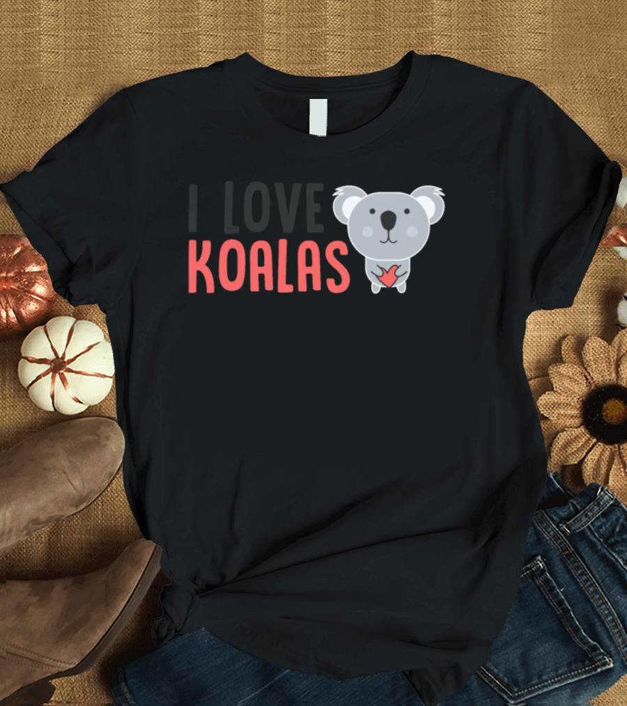 I Love Koalas Koala Holding Heart Candid Awe T-Shirt