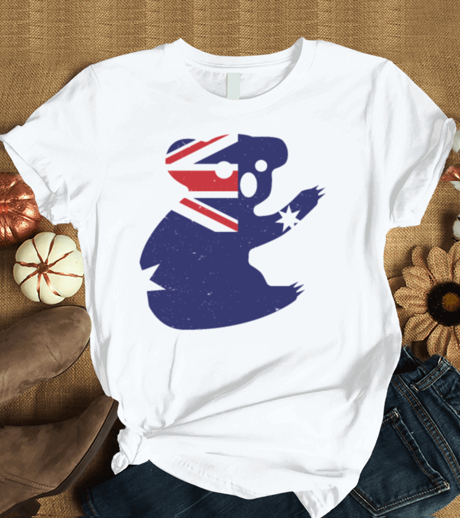 Koala Silhouette with Australian Flag T-Shirt