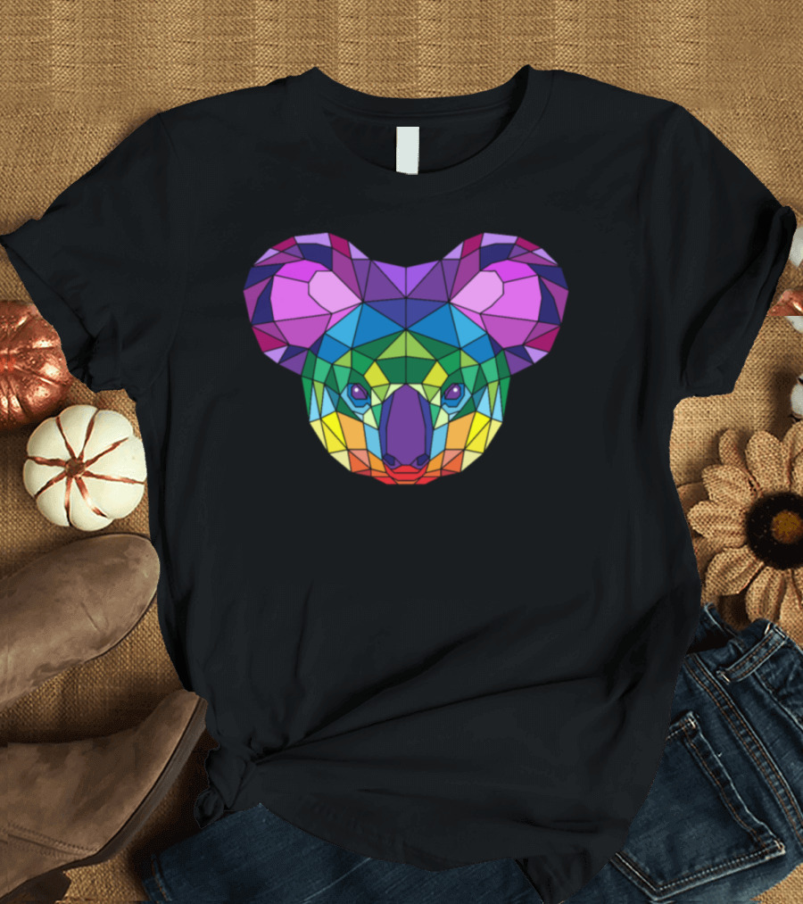 Koala Bear Koalas Rainbow Geometric T-Shirt