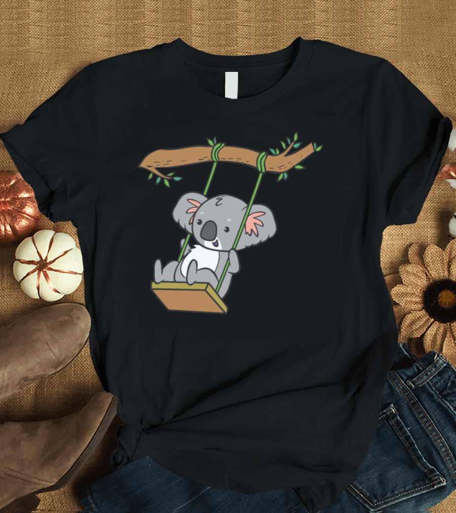 Koala On A Swing Hanging From a Tree Limb T-Shirt