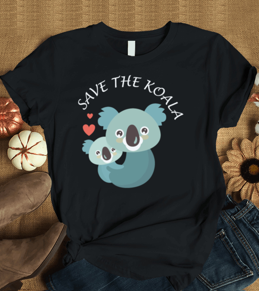 Save The Koala Cute Heart Koalas T-Shirt