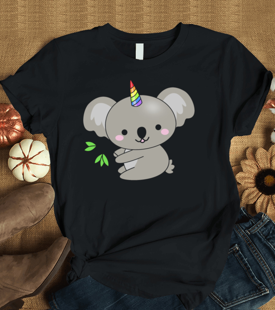 Koala Unicorn Rainbow Horn Cute Cartoon T-Shirt
