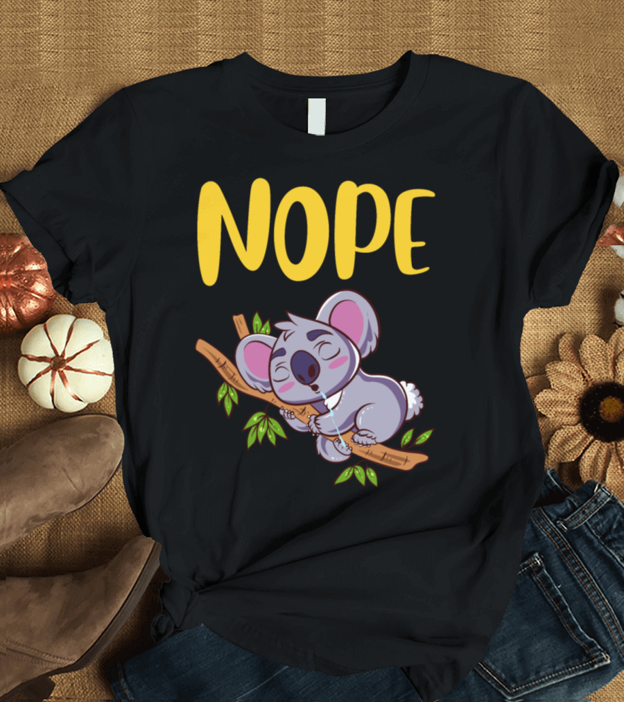 NOPE Lazy Koala Sleeping on Branch T-Shirt