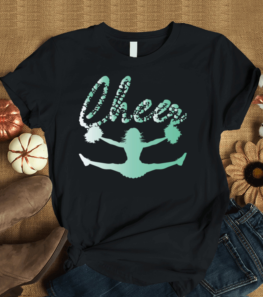 Cheerleading Pom Pom Split with Cheerleader T-Shirt
