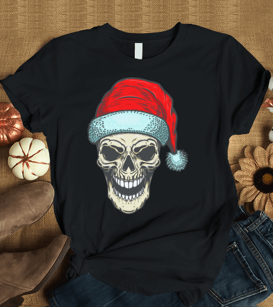 Skull with Santa Hat T-Shirt
