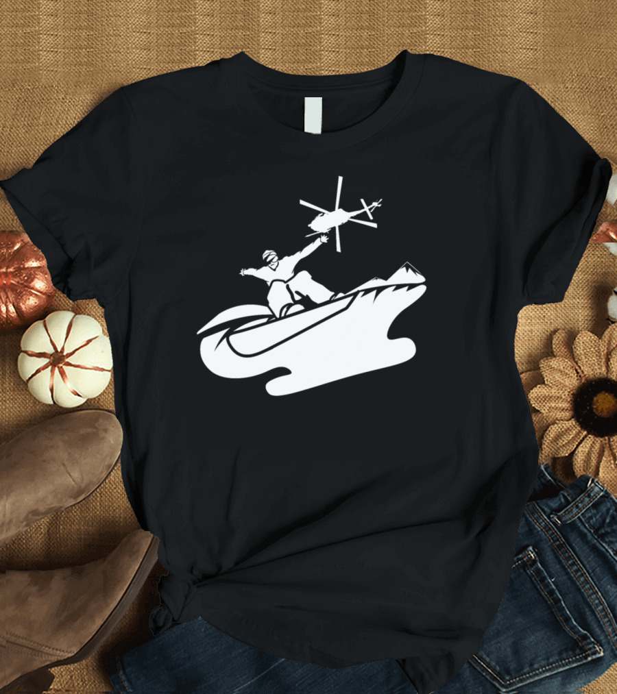 Helicopter Snowboarder Extreme Jump Adventure T-Shirt