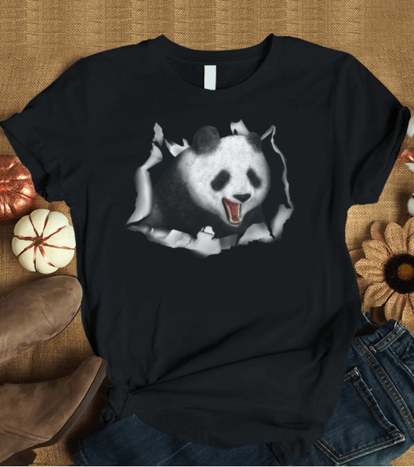 T-Shirt: Panda Bear Breaking Through Roaring Burst T-Shirt Panda Bear Breaking Through Roaring Burst T-Shirt