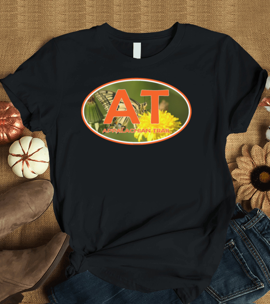 AT Appalachian Trail Butterfly on Yellow Flower T-Shirt