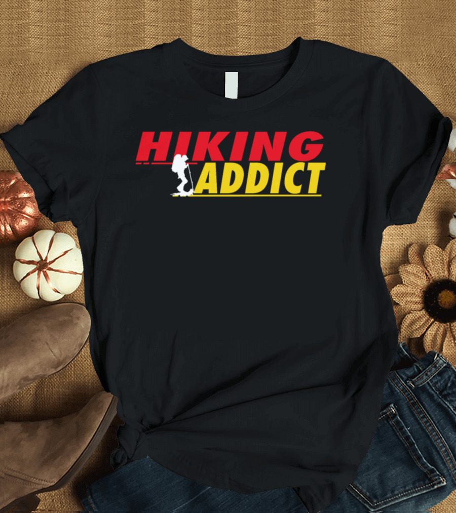 Hiking Addict Trekking Silhouette Enthusiast T-Shirt
