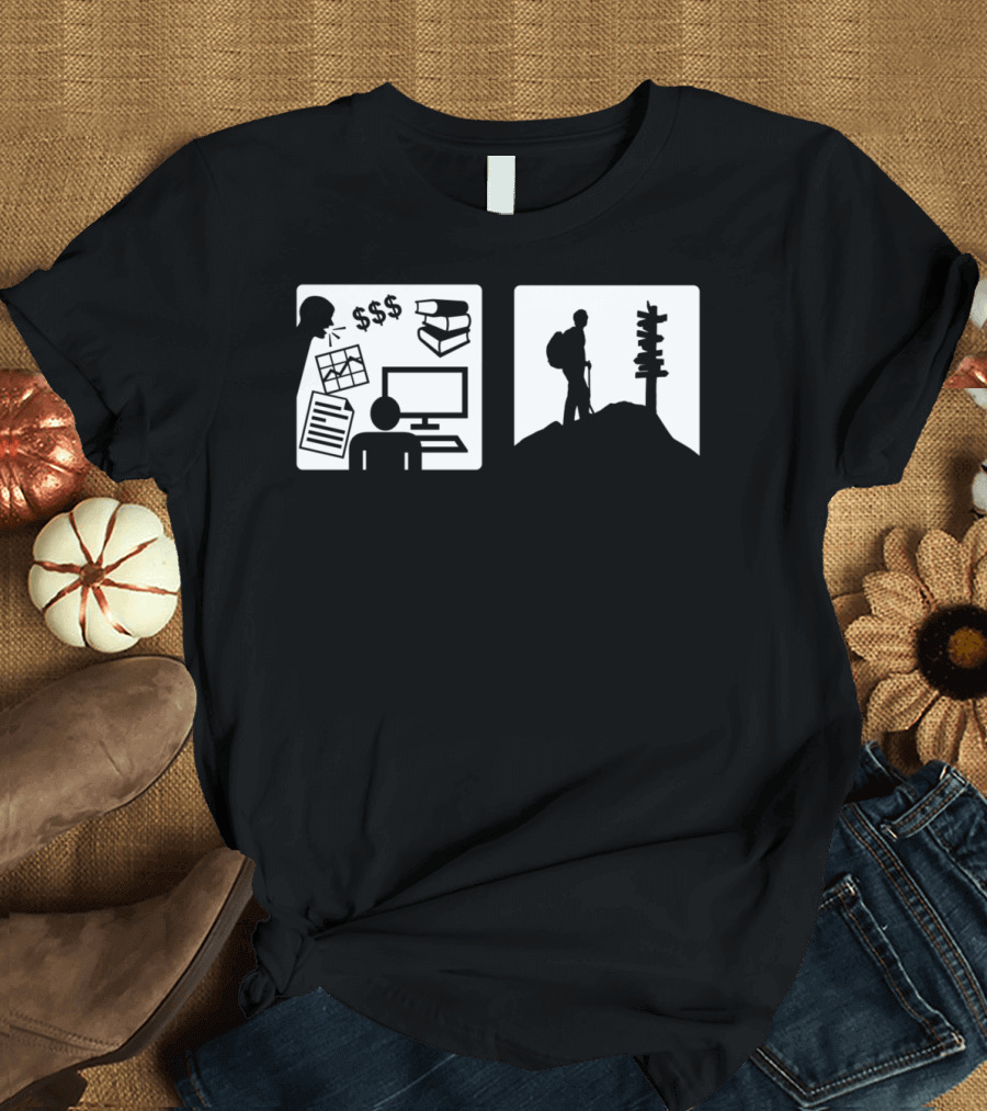 Problem Solved Mountain Hiking Stress Relief T-Shirt