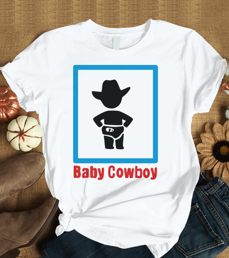 Baby Cowboy Silhouette in Blue Frame T-Shirt