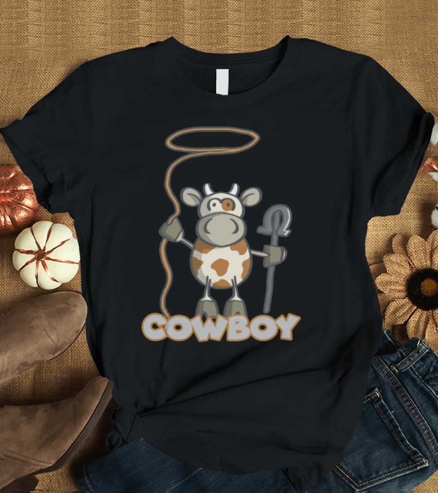Cowboy Cow with Lasso and Brand T-Shirt