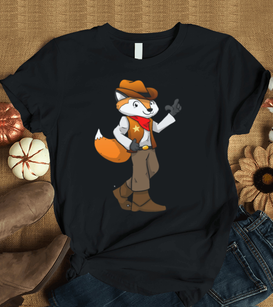 Cowboy Fox with Western Outfit and Hat T-Shirt