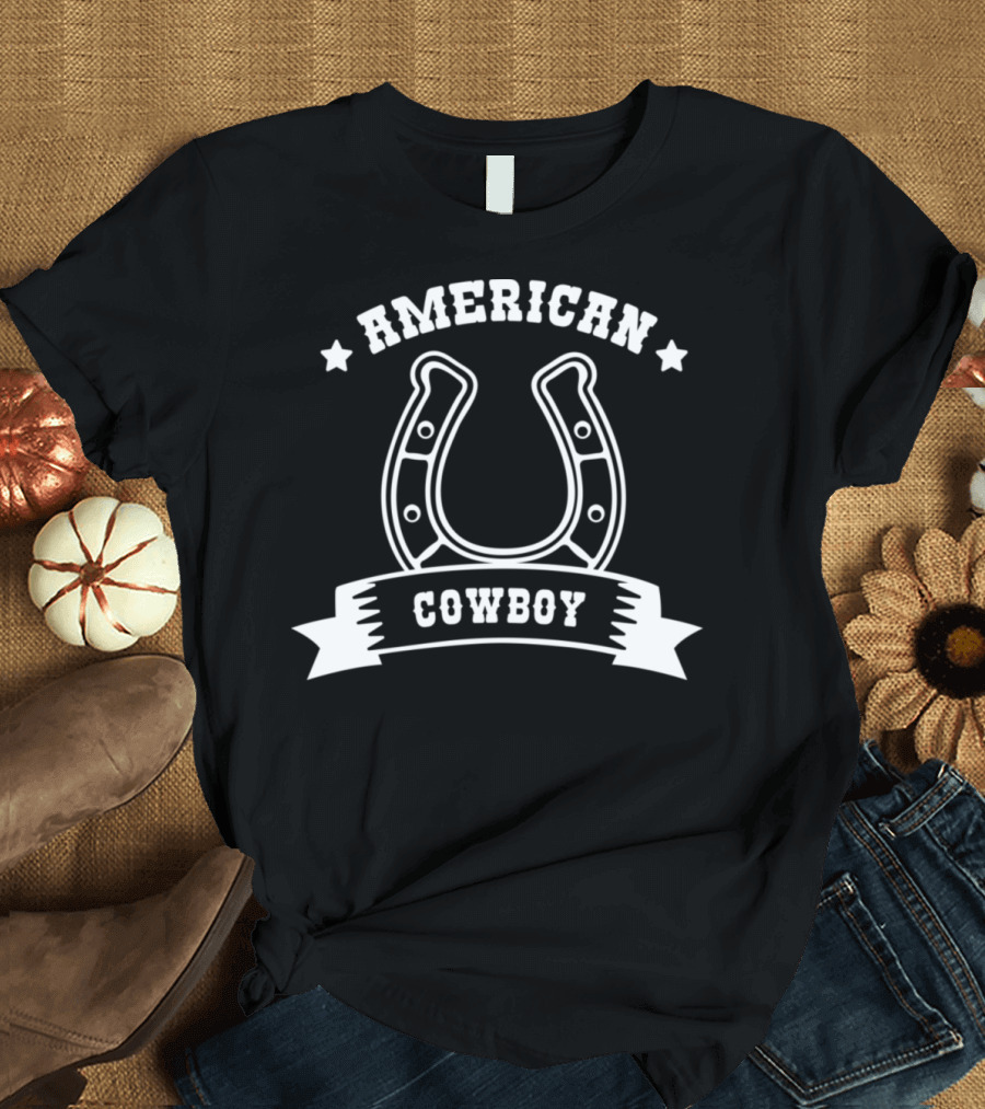 American Cowboy Western Wild West Horseshoe Hat T-Shirt