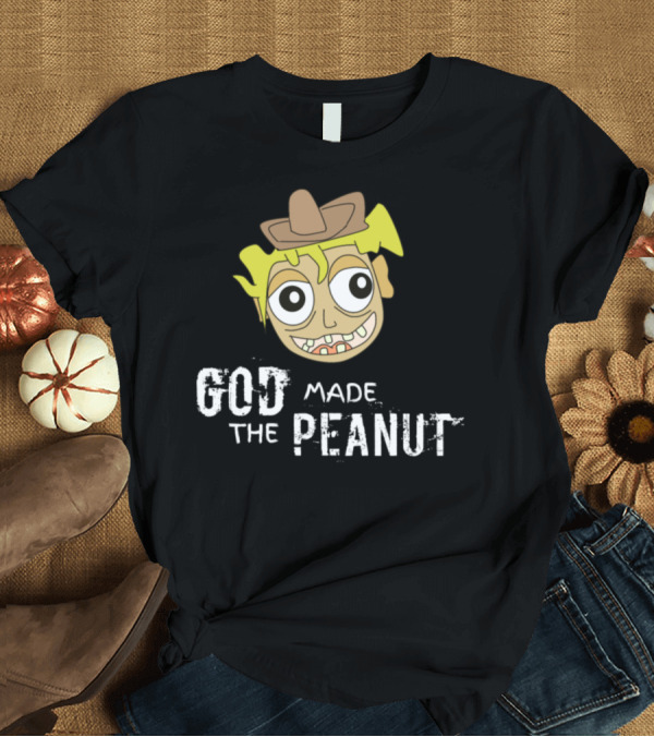 T-Shirt: God Made The Peanut Cowboy Cartoon Face T-Shirt God Made The Peanut Cowboy Cartoon Face T-Shirt
