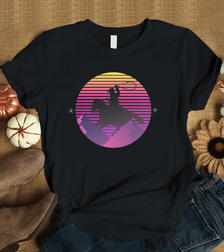 I'm Gonna Ride 'Til I Can't No More Cowboy Sunset T-Shirt
