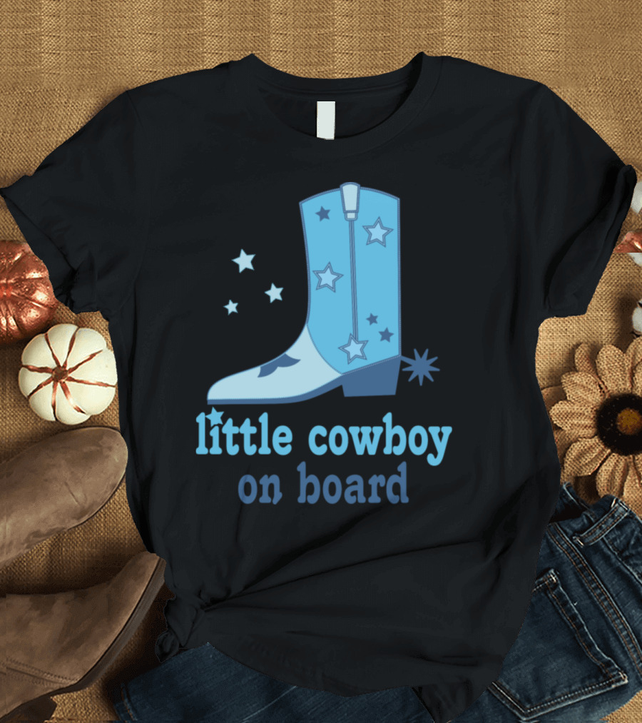Little Cowboy On Board Star Boot Maternity T-Shirt