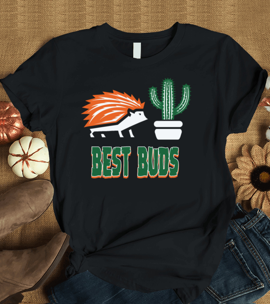 Best Buds Funny Hedgehog and Cactus Spiny Buddies T-Shirt